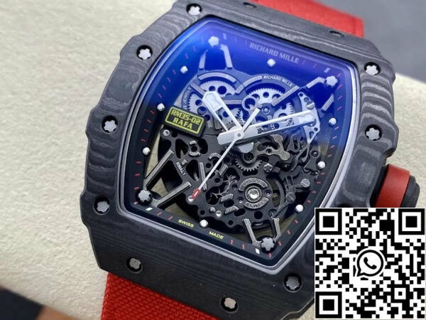 z5492139655576 ca434463f38131605376e2d1429c3b0d Richard Mille RM035-02 G+ Factory RM3502 Carbon NTPT Red Velcro Strap