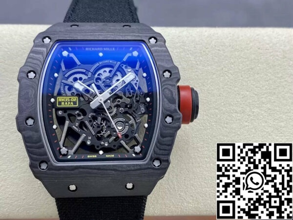 z5492140797242 2ee20d489629c6f5f63a7ec5031c6299 Richard Mille RM035-02 G+ Factory RM3502 Carbon NTPT Czarny pasek na rzep