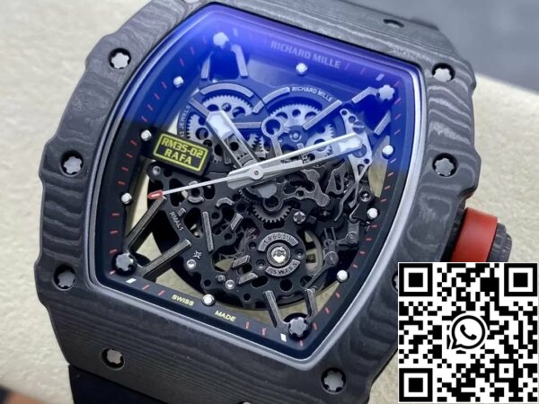 z5492142685044 b832ff4339b5b8f245275e09660092fb Richard Mille RM035-02 G+ Factory RM3502 Carbon NTPT Cinturino in gomma nera