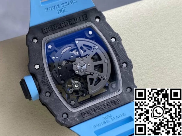 z5492144688199 2453e847201bfa404a5d42f71af781d7 Richard Mille RM035-02 G+ Factory RM3502 Carbon NTPT Cinturino Blu