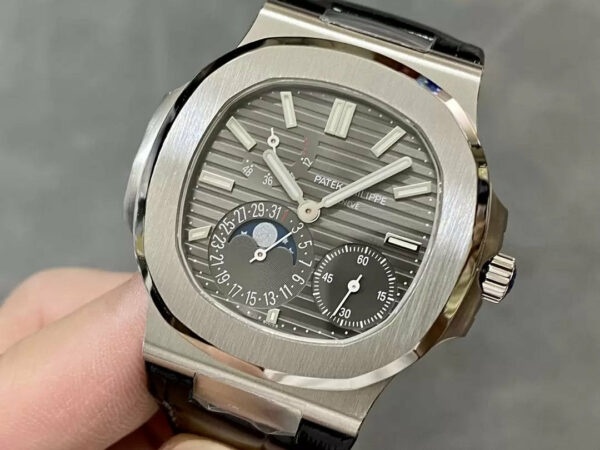 z5492145895384 acf4cffb8f45a8dcf735ca2b8dd41bd1 Patek Philippe Nautilus 5712G-001 Gris Dial 1:1 Mejor Edición PPF fábrica V2 Correa de cuero