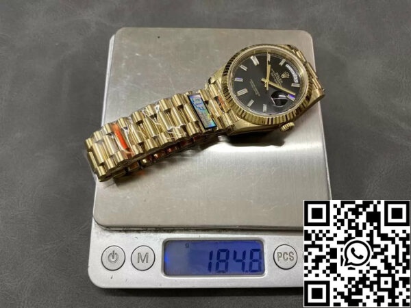 z5492561616470 fcdcc047fbd19a04063d14f7b01d1c5c Rolex Day Date 40 m228238-0004 Zwarte Wijzerplaat 1:1 Beste Editie Tegengewicht Versie 183 Gram