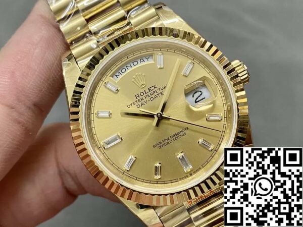 z5492564533909 989b68813f741311ea06c98ff0232960 Rolex Day Date 40 m228238-0005 Yellow Dial 1:1 Best Edition Counterweight Version 183 Gram