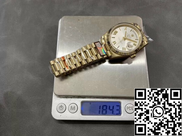 z5492565530041 2106e0f480b85bbe13bc3ce4f6268b13 Rolex Day Date 40 m228238-0042 Сребърен циферблат 1:1 Най-добро издание Версия с противотежест 183 грама QF Фабрика