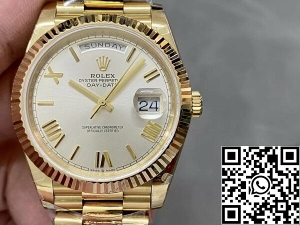 z5492565827847 88f9bccece8ffd47342e85d1c2fd0a5e Rolex Day Date 40 m228238-0042 Cadran argenté 1:1 Best Edition Version contrepoids 183 Grammes QF Factory