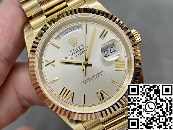 z5492565914001 44c3b0a4dc85a969db04b6ebf46b2e29 Rolex Day Date 40 m228238-0042 Сребърен циферблат 1:1 Най-добро издание Версия с противотежест 183 грама QF Фабрика