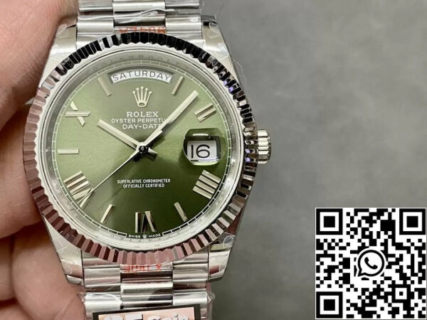 z5492569108780 f5b41f76c96739b796948ab3a7e5130a Rolex Day Date 40 m228236-0008 Green Dial 1:1 Best Edition Counterweight Version 183 Gram QF Factory