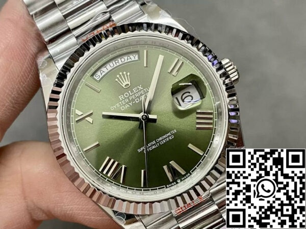 z5492569172790 df77a9bae69fda0a0a11fa9443cdca07 Rolex Day Date 40 m228236-0008 Quadrante Verde 1:1 Migliore Edizione Versione Contrappeso 183 Grammi QF Fabbrica