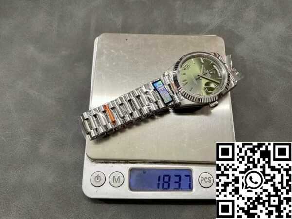 z5492569877116 01f1e6014955c2b14abbf2d244b8b68b Rolex Day Date 40 m228236-0008 Zöld számlap 1:1 Best Edition Counterweight Version 183 gramm QF Factory