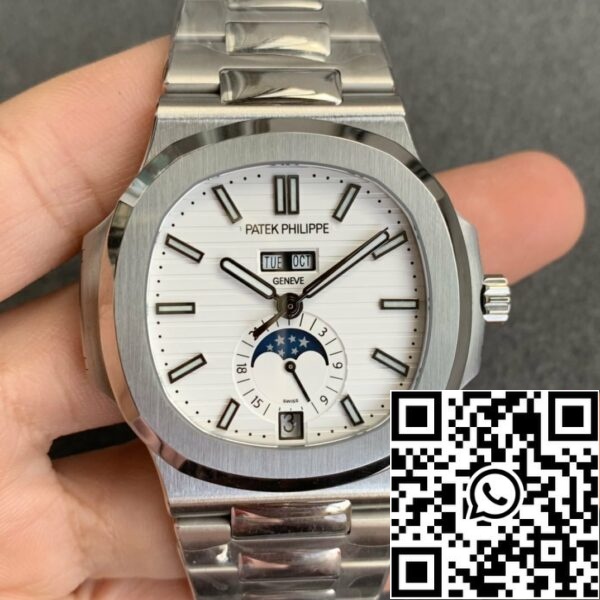 z5545479396411 3cc228cbffe331ea4a883f85135e3523 Patek Philippe Nautilus 5726 1:1 Best Edition GR Factory V3 White Dial Stainless Steel