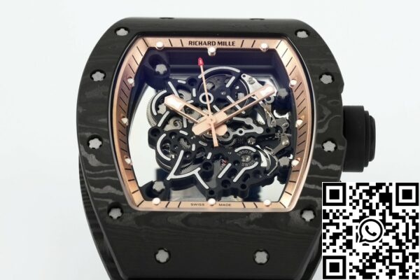 z5568787340125 c2ae47b33f15fcd53f2fdce4971d55dd RICHARD MILLE RM055 ZF 2024 1:1 Best Edition szénszálas tok rózsaarany számlapja