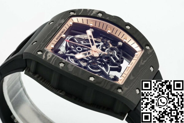 z5568787550373 bf97db1f1de1dc36bce9a81d673550e5 RICHARD MILLE RM055 ZF 2024 1:1 Best Edition Koperta z włókna węglowego Tarcza w kolorze różowego złota