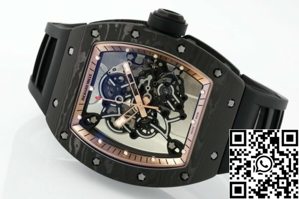 z5568787674352 c23bebeb45a2c3ecbf355ce1bd8eec1094 RICHARD MILLE RM055 ZF 2024 1:1 Best Edition szénszálas tok rózsaarany számlapja