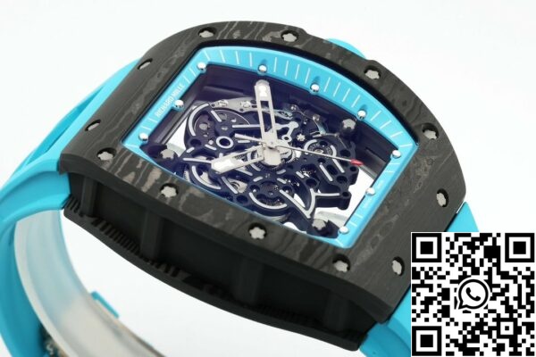 z5568788892825 f706ff697bbe06d502850123f246125f RICHARD MILLE RM055 ZF 2024 1:1 Best Edition Carbon Fiber Case turquoise Strap