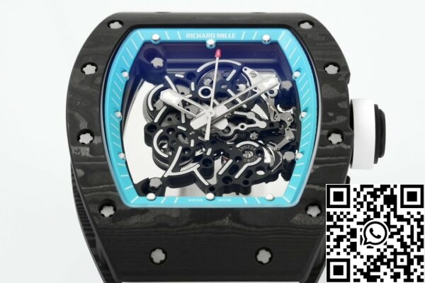 z5568789771400 1c8034f9ce63f2e0d21569fcf3d775ae RICHARD MILLE RM055 ZF 2024 1:1 Best Edition Carbon Fiber Gehäuse türkis Zifferblatt