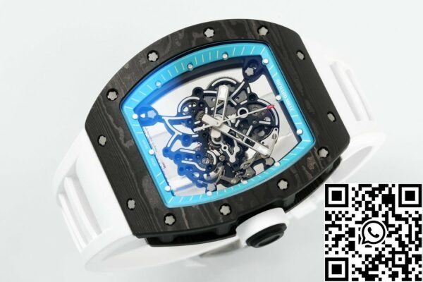 z5568789854936 cfd85ae93d009e9ed327ebc4ca729f51 RICHARD MILLE RM055 ZF 2024 1:1 Best Edition Carbon Fiber Case Turquoise Dial