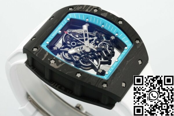 z5568789981312 338899d0b87dadcd40a291acca025d8e RICHARD MILLE RM055 ZF 2024 1:1 Best Edition Koperta z włókna węglowego Turkusowa Tarcza