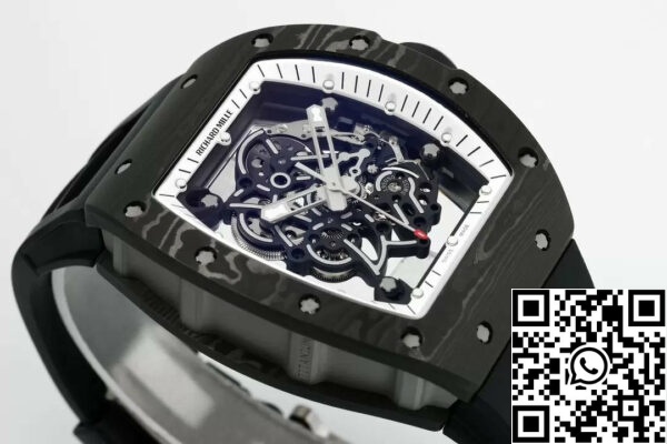 z5568791986623 65ca818f4cbec7b60a51004cb276af85 RICHARD MILLE RM055 ZF 2024 1:1 Best Edition Koolstofvezel Kast Witte Wijzerplaat