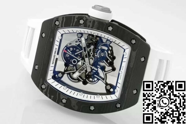 z5568793150191 397134ed623e96f903defa6e68d9f6cc ed0fa3b0 a543 4e5f 8ead 97e871388fb7 RICHARD MILLE RM055 ZF 2024 1:1 Mejor Edición Caja de fibra de carbono Correa blanca