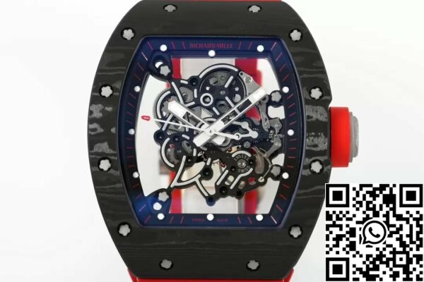 z5568793731132 8ea2ff6281d7774d786ed3a1ef5bbefc RICHARD MILLE RM055 ZF 2024 1:1 Best Edition Caixa em fibra de carbono com bracelete vermelha