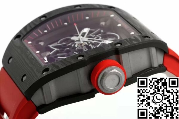 z5568794018133 fe4e7afcc85e75a15aac18f429c68656 RICHARD MILLE RM055 ZF 2024 1:1 Best Edition Caixa em fibra de carbono Bracelete vermelha