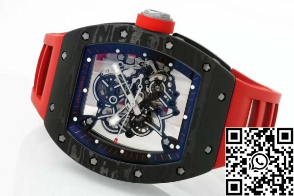 z5568794142836 b15a065adb6278532e0ba60c5772c4d3 RICHARD MILLE RM055 ZF 2024 1:1 Best Edition Koolstofvezel Hoes Rood Bandje