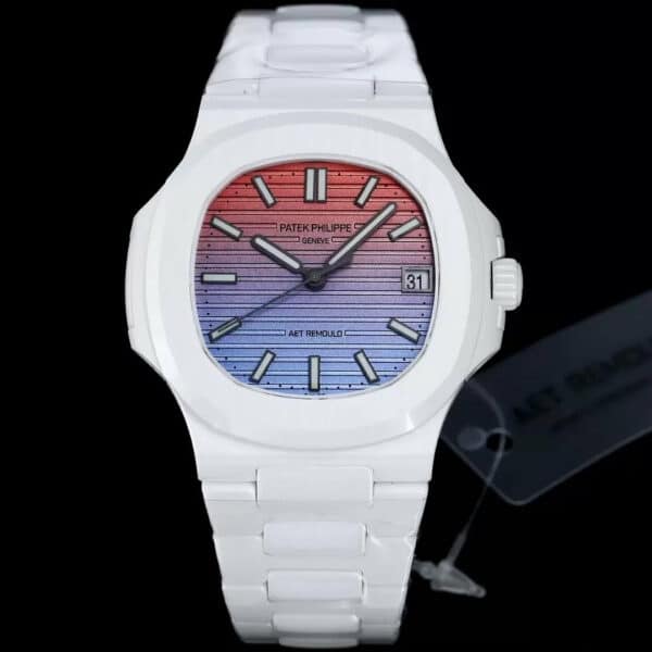 z5569292212981 a459ab61d689030b32d1a6e9744b55ca [AET modificado] Patek Philippe Nautilus 5711 Mostrador em cerâmica gradiente sunset Edição 1:1 Best Edition