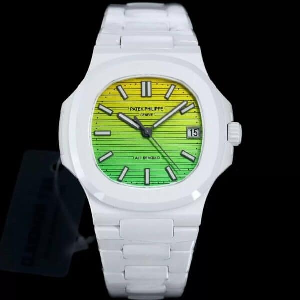 z5569293962391 1165254ac4ee3cd8064ad92bc7fa9dfa [AET modificado] Patek Philippe Nautilus 5711 Mostrador verde gradiente em cerâmica Edição 1:1 Best Edition