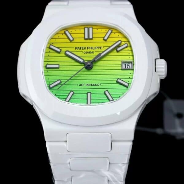 z5569294506254 325c51de8d101f5fda93808de9485f60 [AET modificado] Patek Philippe Nautilus 5711 Mostrador verde gradiente em cerâmica Edição 1:1 Best Edition