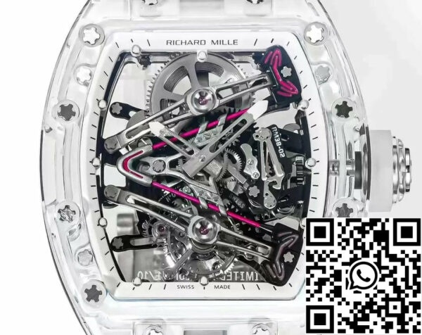 z5570598763797 876a105753dd90ad261f37bf54dcc484 Richard Mille RM38-02 Tourbillon Movement 1:1 Best Edition RM Factory Transparent Rubber Strap