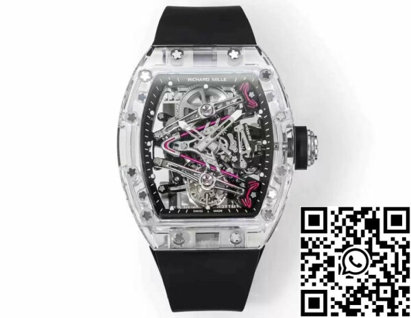 z5570599480234 a73d7c8b884f60b81e42c2e30e130630 Richard Mille RM38-02 Movimiento Tourbillon 1:1 Mejor Edición RM Factory Negro Correa de caucho