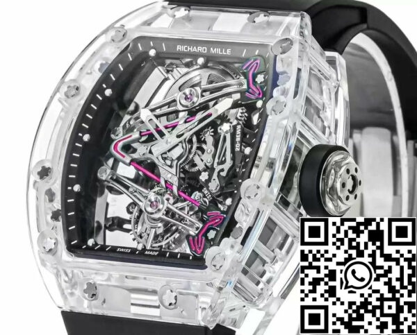 z5570599821019 97056da09ab45b00864ad3bc693752d8 Richard Mille RM38-02 Tourbillon óramű 1:1 Best Edition RM Factory Fekete gumiszíj