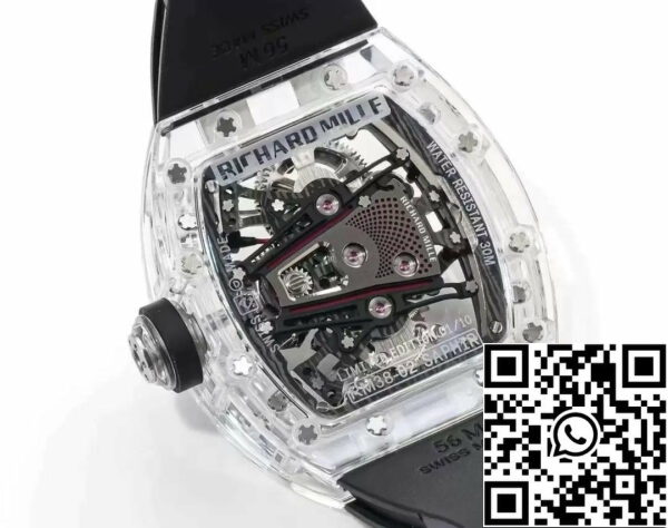 z5570600345522 01f015e700bf68f6d8db05e659a3c7ff Richard Mille RM38-02 Tourbillon Mouvement 1:1 Best Edition RM Factory Bracelet caoutchouc noir