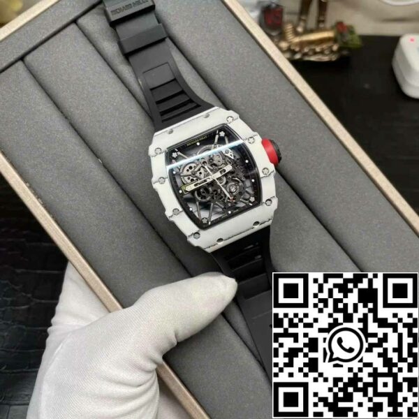 z5578248322071 662423df73394e08f28fdad1e3180be7 Richard Mille RM35-01 Sonic Factory 1:1 Best Edition Bracelet en caoutchouc noir NTPT en carbone blanc