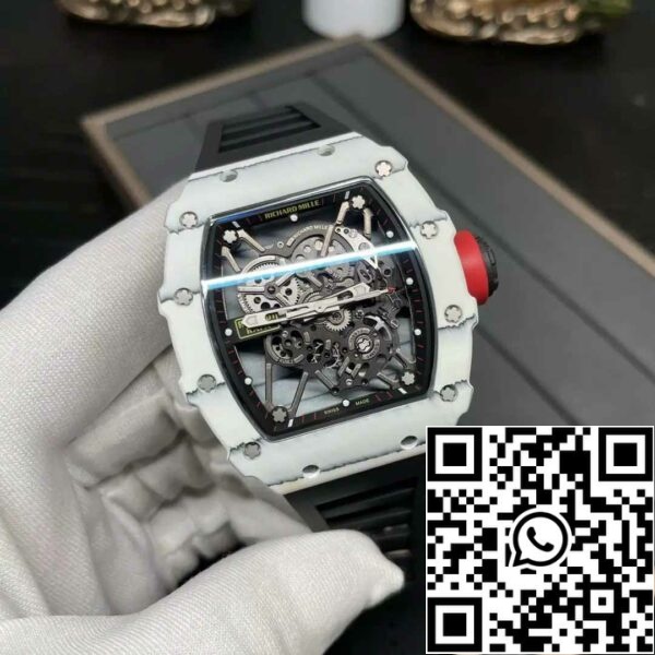 z5578250532250 6dce3026613c6d2b4862c9aff5f136cf Richard Mille RM35-01 Sonic Factory 1:1 Best Edition White Carbon NTPT fekete gumiszíj