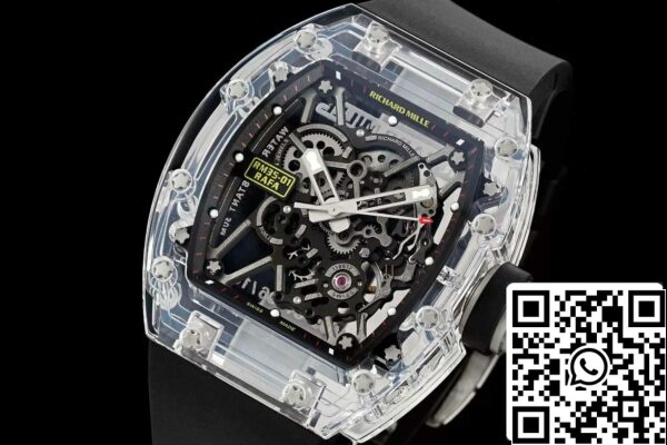 z5578257208162 f691df11c7a93cc865b328e9346152bc Richard Mille RM35-01 Sonic Factory 1:1 Best Edition Saphire tapauksessa musta kumisilmukka