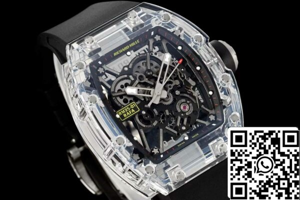 z5578257377709 a909f3ef50a307b0286bf2f8df011cd3 Richard Mille RM35-01 Sonic Factory 1:1 Best Edition Saphire tapauksessa musta kumisilmukka