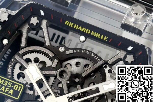 z5578257851332 c4cf268694dd0c1547dba3af5dc1b5b6 Richard Mille RM35-01 Sonic Factory 1:1 Best Edition Сапфировый корпус Черный каучуковый ремешок