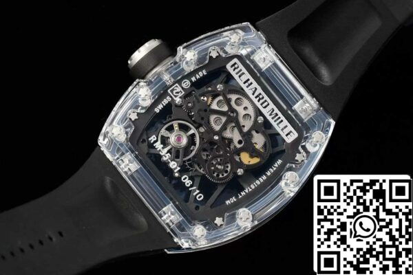 z5578258201208 1c32b826a361a4c6b633ffe1930d3b68 Richard Mille RM35-01 Sonic Factory 1:1 Best Edition Saphire-kasse Sort gummirem