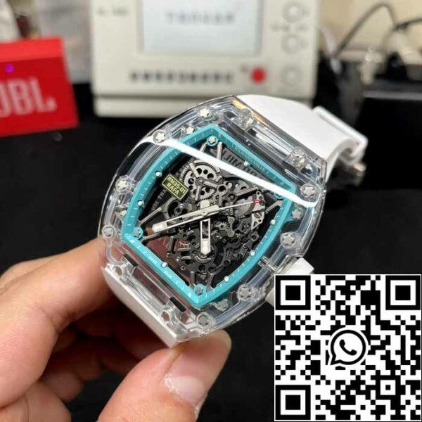 z5578262458160 13f67bd399ea6524e1abea8e9ff5ce21 Richard Mille RM35-01 Sonic Factory 1:1 Best Edition Cassa in zaffiro Cinturino in gomma bianca