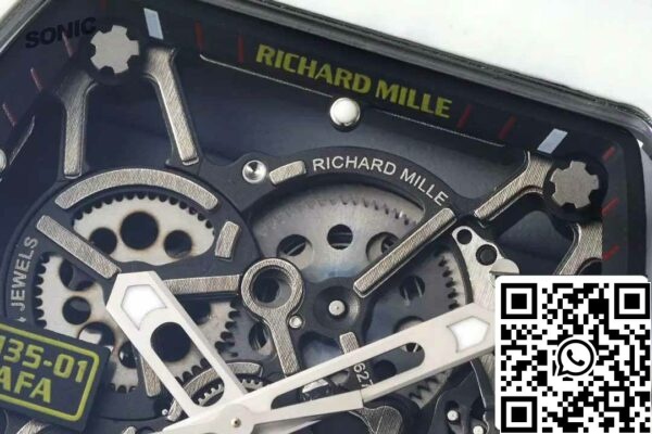 z5578266936759 4417f9a877eacad9caa47da11bee4098 Richard Mille RM35-01 Sonic Factory 1:1 Best Edition White Carbon NTPT Red Rubber Strap