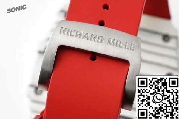 z5578267601721 3adb73df61f3b32706af5d431eebe366 Richard Mille RM35-01 Sonic Factory 1:1 Best Edition White Carbon NTPT Red Rubber Strap