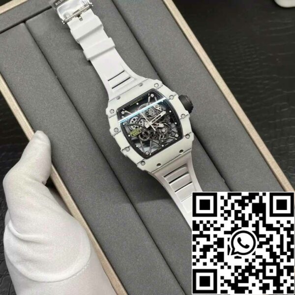 z5578267861117 7da18a01324a4020077c7e1746ceeda1 Richard Mille RM35-01 Sonic Factory 1:1 Best Edition White Carbon NTPT White Rubber Strap