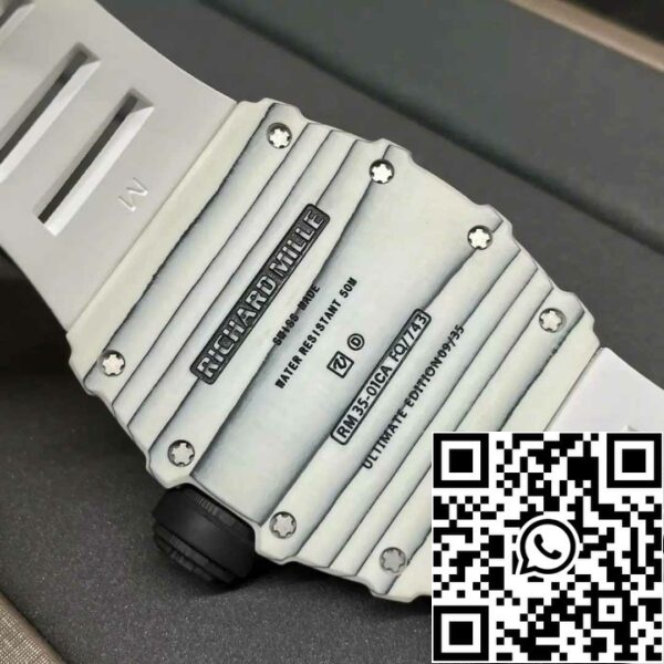 z5578269046491 c80c2374b0e8b4afd21169cbd0234528 Richard Mille RM35-01 Sonic Factory 1:1 Best Edition White Carbon NTPT White Rubber Strap