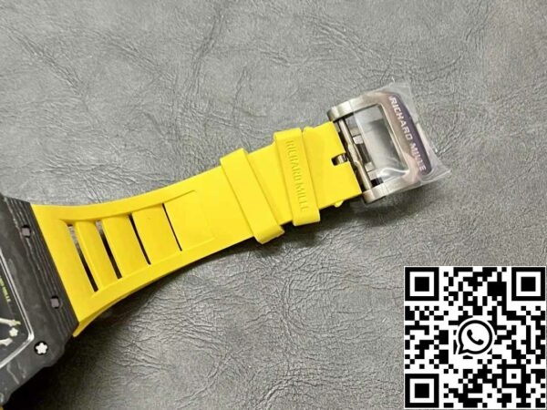 z5578285663018 d9f3c047d4a6b17b021187564449c7e5 Richard Mille RM35-01 Sonic Factory 1:1 Best Edition Black Carbon NTPT Yellow Rubber Strap