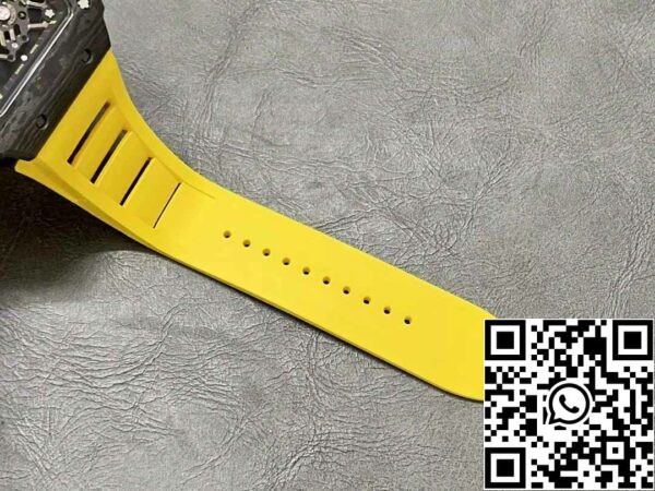 z5578285832894 58fedeb51edf70f9c42f578eb0873006 Richard Mille RM35-01 Sonic Factory 1:1 Best Edition Black Carbon NTPT Yellow Rubber Strap