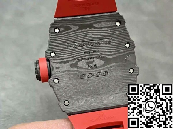 z5578287253438 2d248668325c89e8dd5a145c76822834 Richard Mille RM35-01 Sonic Factory 1:1 Mejor Edición Carbono Negro NTPT Caucho Rojo Correa