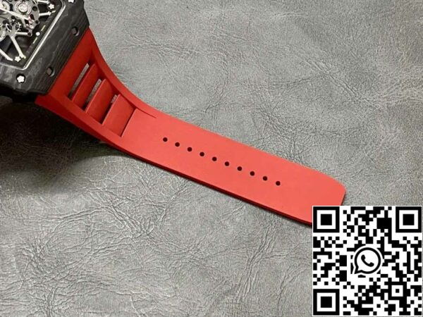 z5578287597552 1c627585559e88a06e4995218d1d4038 Richard Mille RM35-01 Sonic Factory 1:1 Best Edition Black Carbon NTPT Red Rubber Strap