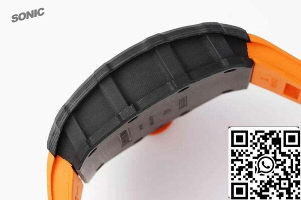 Richard Mille RM35-01 Sonic Factory 1:1 Best Edition Black Carbon NTPT Orange Rubber Strap