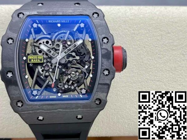 Z5580695725310 AD2AECF7FD945270A708C3B9B9715FB0 Richard Mille RM035-02 T+ Factory 1:1 베스트 에디션 카본 파이버 케이스 블랙 러버 스트랩